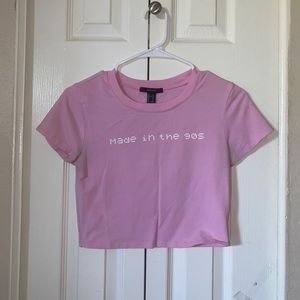 pink crop top